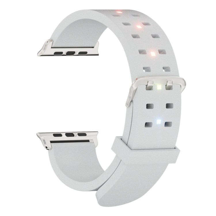 Frendorf | Für Apple Watch SE 2022 40mm Leuchtende Farbenfrohe Licht Silikon Uhrband (Hellgrau)