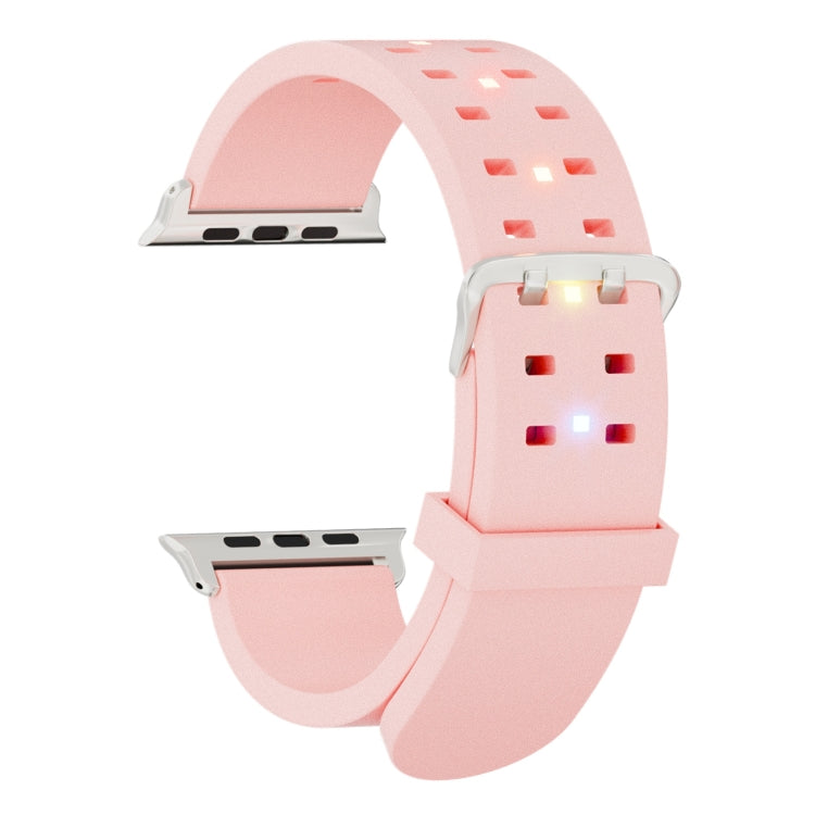 Frendorf | Für Apple Watch Series 4 40mm Leuchtendes Farbige Licht Silikon Armband (Rosa)