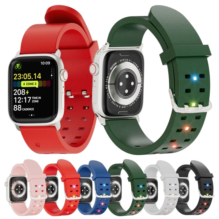 Frendorf | Für Apple Watch SE 2022 40mm Leuchtende Farbenfrohe Licht Silikon Uhrband (Hellgrau)