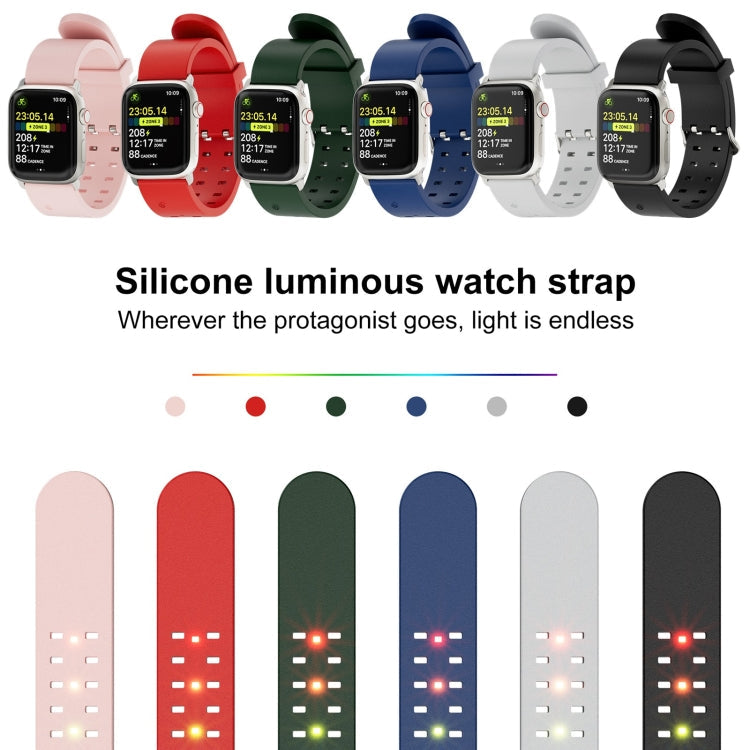 Frendorf | Für Apple Watch SE 2022 40mm Leuchtende Farbenfrohe Licht Silikon Uhrband (Hellgrau)