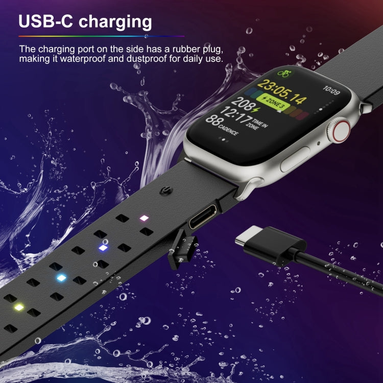 Frendorf | Für Apple Watch SE 2022 40mm Leuchtende Farbenfrohe Licht Silikon Uhrband (Hellgrau)