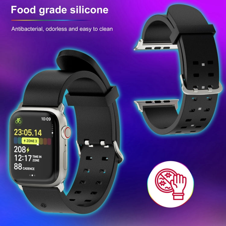 Frendorf | Für Apple Watch SE 2022 40mm Leuchtende Farbenfrohe Licht Silikon Uhrband (Hellgrau)