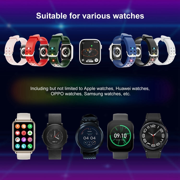 Frendorf | Für Apple Watch SE 2022 40mm Leuchtende Farbenfrohe Licht Silikon Uhrband (Hellgrau)