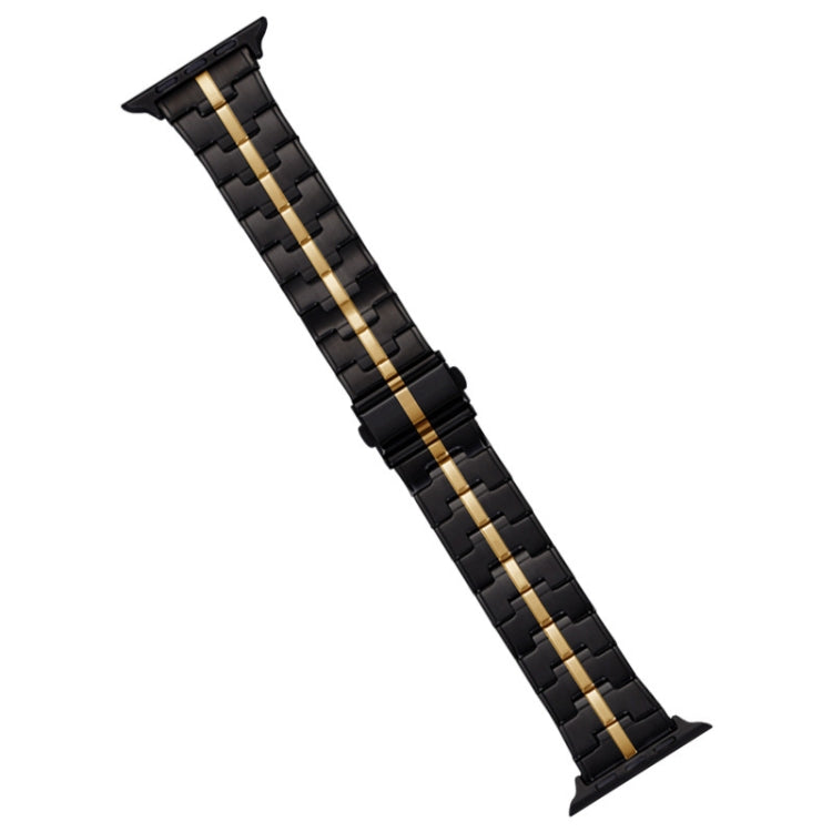 Frerndorf | Für Apple Watch Series 9 45mm Edelstahl Armband (Schwarz Gold)