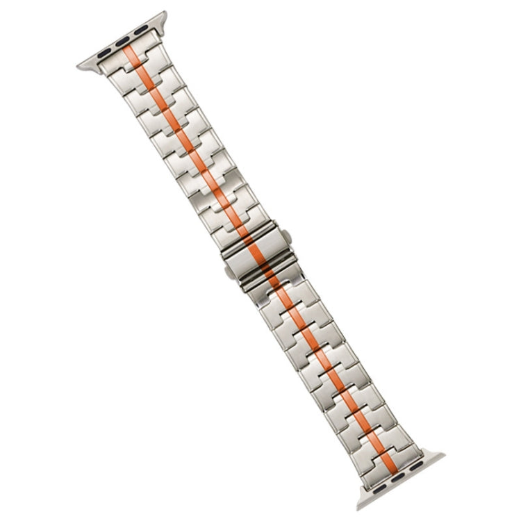 Frerndorf | Für Apple Watch Series 8 45mm Edelstahl-Uhrenarmband (Starlight Orange)
