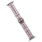 Frendorf | Für Apple Watch Series 2 42mm Edelstahl Armband (Silber Rot)