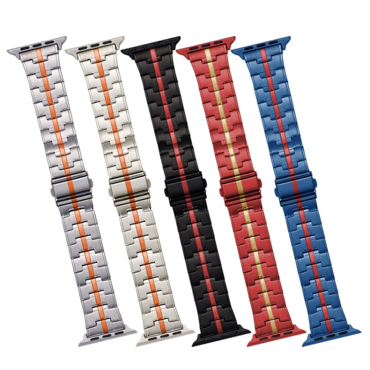 Frendorf | Für Apple Watch SE 40mm Edelstahl Armbanduhr (Schwarz Gold)