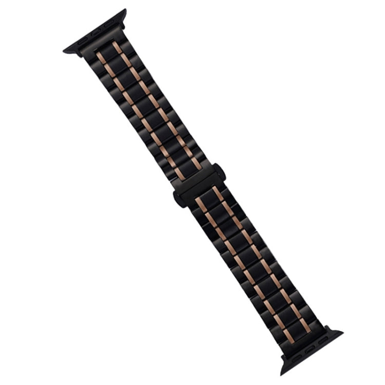Frerndorf | Für Apple Watch Ultra 2 49mm Fünf-Perlen Edelstahl Armband (Schwarz Roségold)