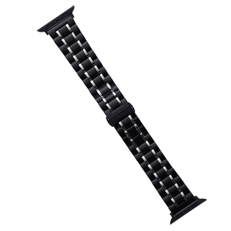 Frerndorf | Für Apple Watch Ultra 2 49mm Fünf-Perlen Edelstahl Armband (Schwarz Silber)