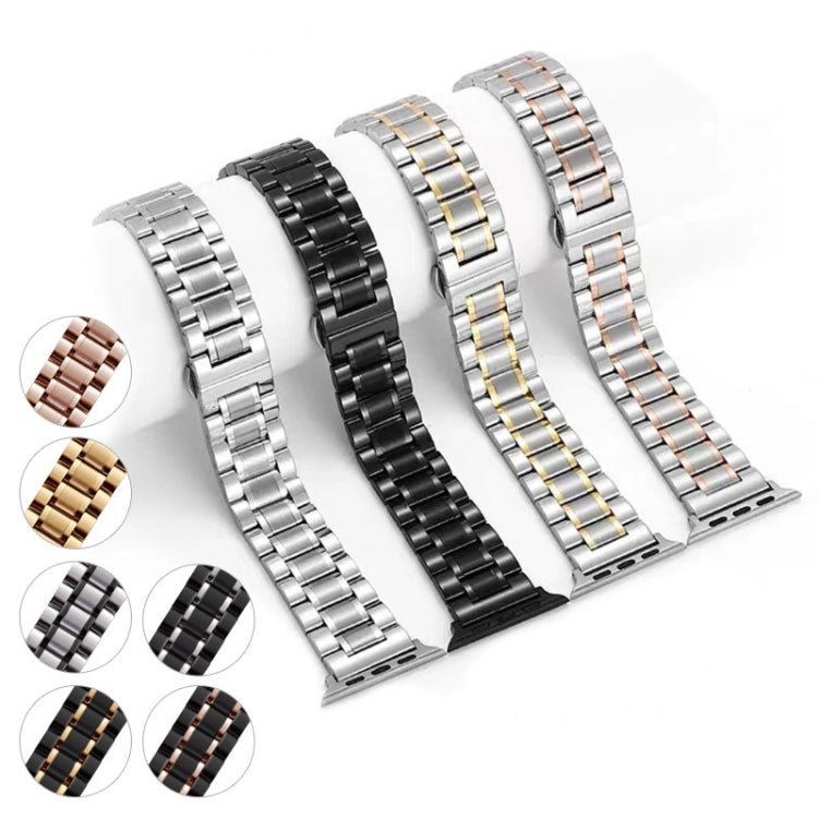 Frendorf | Für Apple Watch SE 2022 40mm Fünf-Perlen Edelstahl-Armband (Gold)