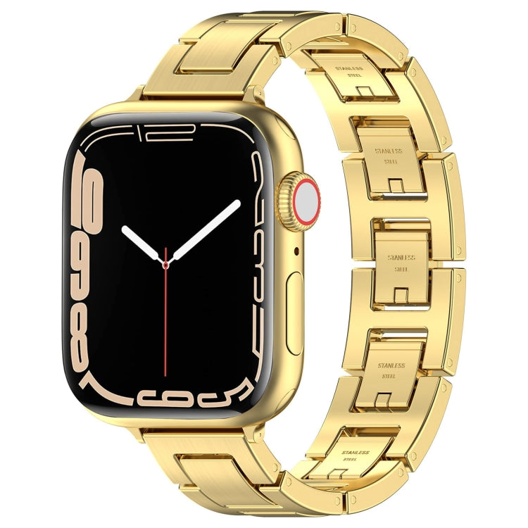 Frendorf | Für Apple Watch Series 5 40mm H Slim Edelstahl-Uhrenband (Gold)