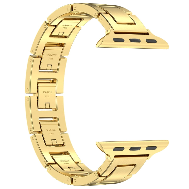 Frendorf | Für Apple Watch Series 5 40mm H Slim Edelstahl-Uhrenband (Gold)