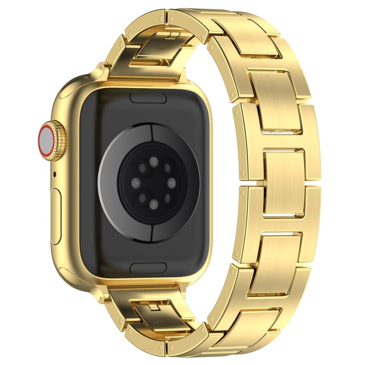 Frendorf | Für Apple Watch Series 5 40mm H Slim Edelstahl-Uhrenband (Gold)