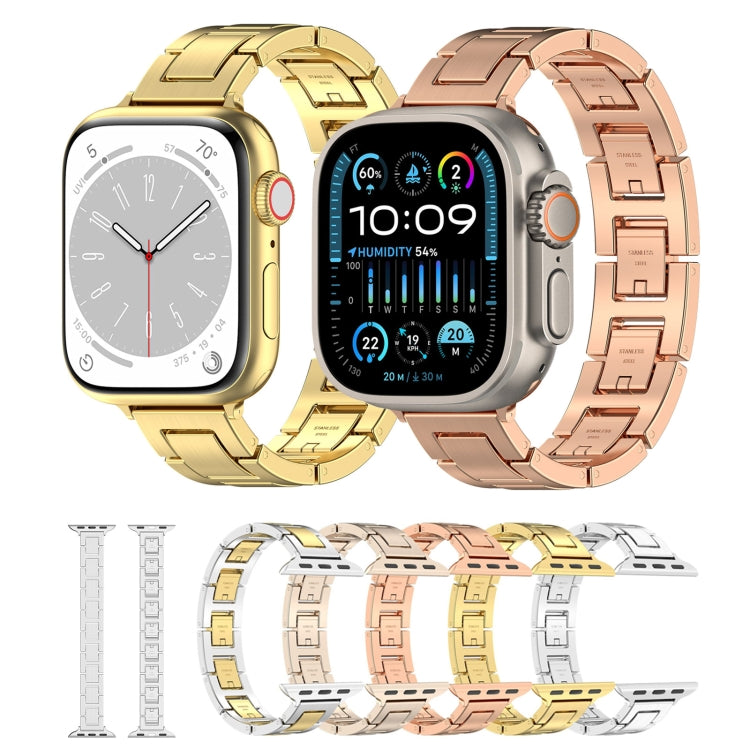 Frendorf | Für Apple Watch Series 5 40mm H Slim Edelstahl-Uhrenband (Gold)