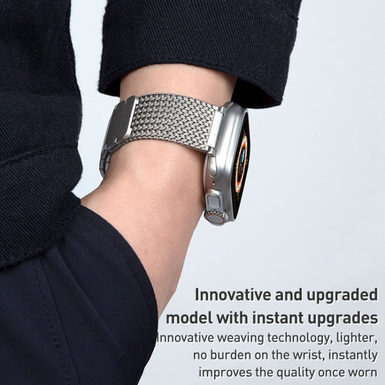 Frendorf | Für Apple Watch SE 44mm Magnetverschluss Geflochtene Kette Edelstahl Armband (Silber)