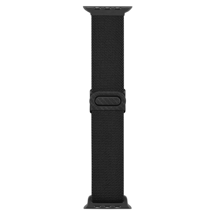 Frendorf | Für Apple Watch SE 2022 40mm Carbonfasertextur Snap-Buckle Nylon-Uhrenarmband (Schwarz)