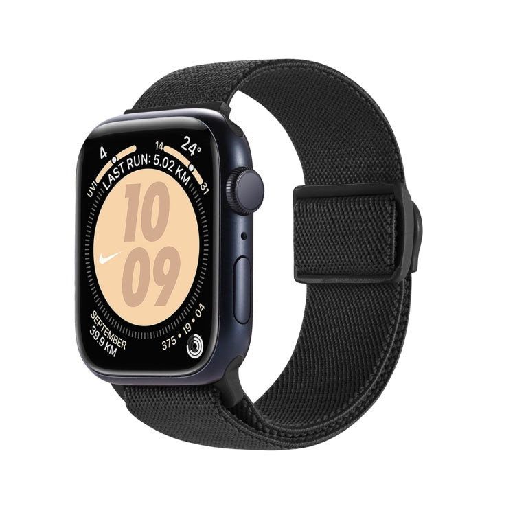 Frendorf | Für Apple Watch SE 2022 40mm Carbonfasertextur Snap-Buckle Nylon-Uhrenarmband (Schwarz)