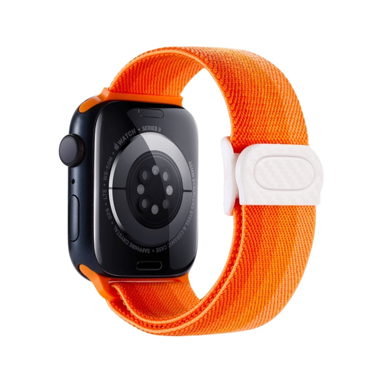 Frendorf | Für Apple Watch Series 5 40mm Kohlefasertextur Snap-Buckle Nylon Uhrenarmband (Gradient Orange)