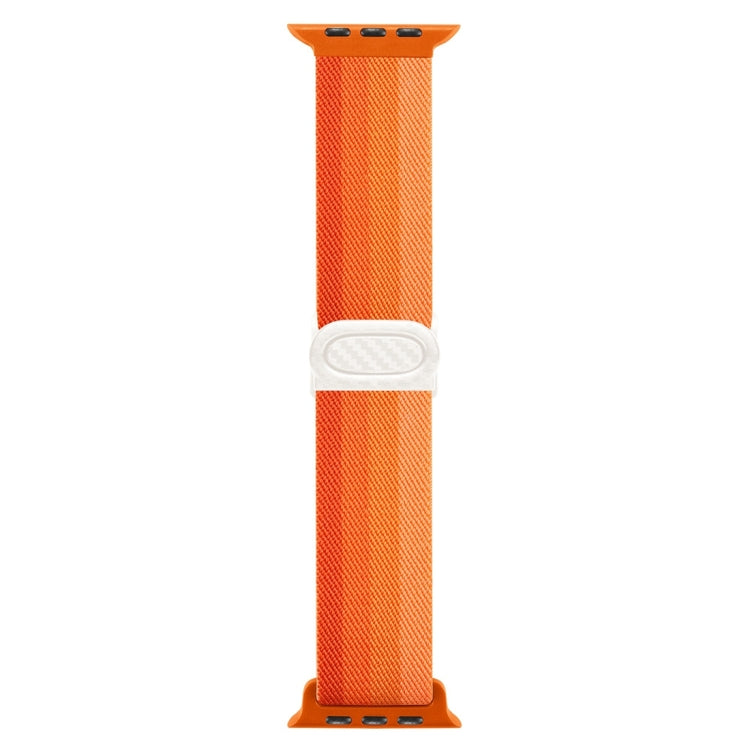 Frendorf | Für Apple Watch Series 5 40mm Kohlefasertextur Snap-Buckle Nylon Uhrenarmband (Gradient Orange)