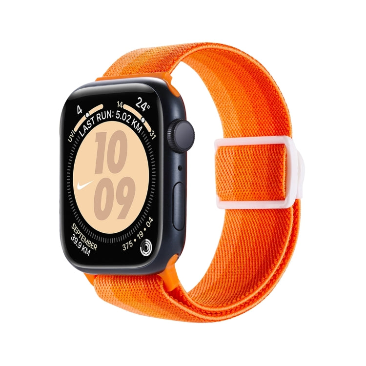 Frendorf | Für Apple Watch Series 5 40mm Kohlefasertextur Snap-Buckle Nylon Uhrenarmband (Gradient Orange)