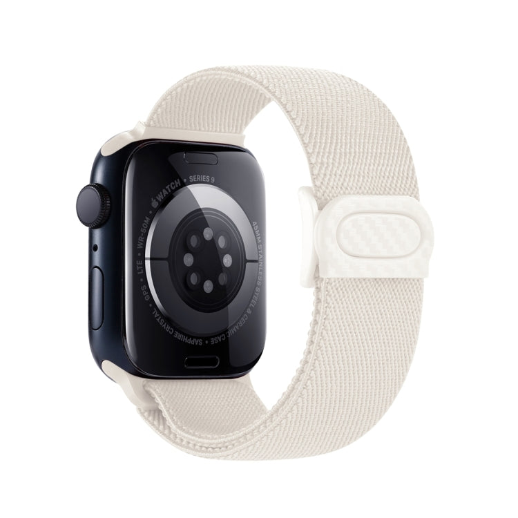 Frendorf | Für Apple Watch Series 5 40mm Kohlefasertextur Druckverschluss Nylon Uhrband (Sternenlicht)