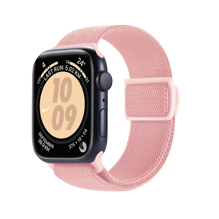 Frendorf | Für Apple Watch Series 4 40mm Kohlefasertextur Snap-Schnalle Nylon-Uhrenarmband (Pink)