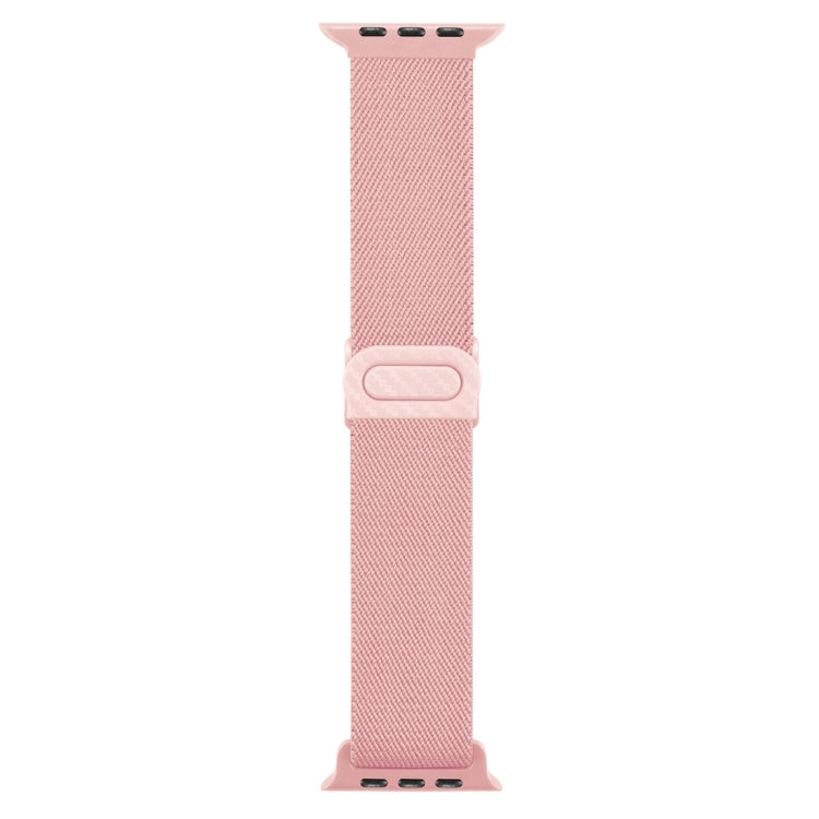 Frendorf | Für Apple Watch Series 4 40mm Kohlefasertextur Snap-Schnalle Nylon-Uhrenarmband (Pink)