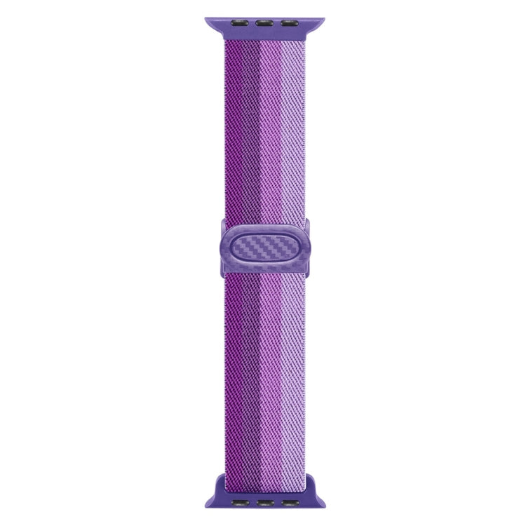 Frendorf | Für Apple Watch Series 4 40mm Karbonfasertextur Snap Buckle Nylon Uhrenarmband (Gradient Lila)