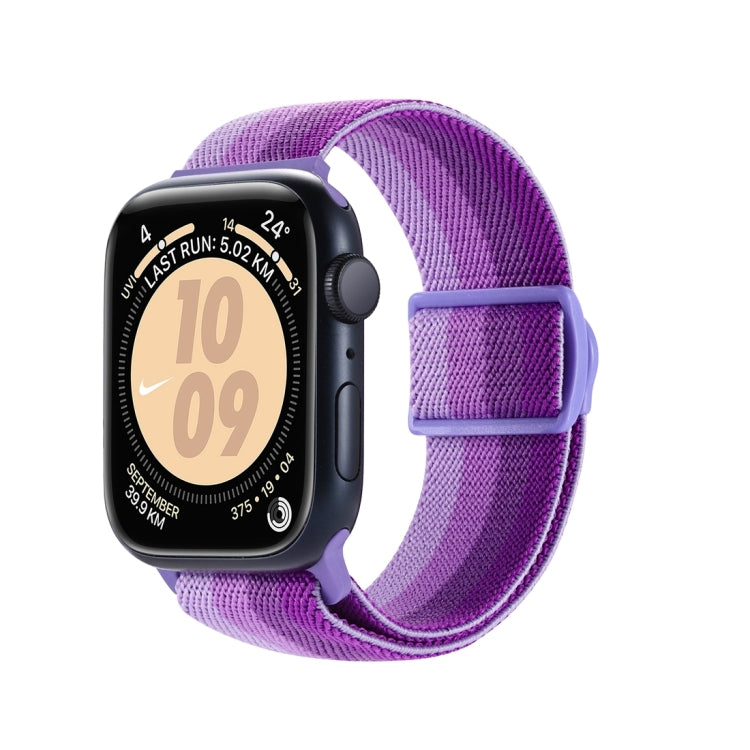 Frendorf | Für Apple Watch Series 4 40mm Karbonfasertextur Snap Buckle Nylon Uhrenarmband (Gradient Lila)