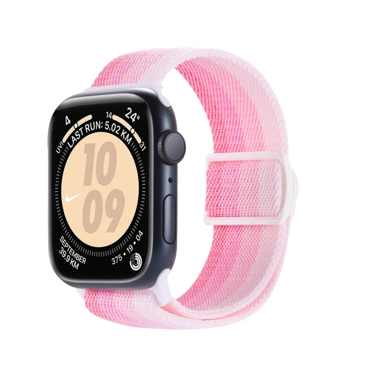 Frendorf | Für Apple Watch Series 2 42mm Kohlefaserstruktur Snap-Buckle Nylon-Uhrenband (Gradient Pink)