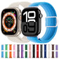 Frendorf | Für Apple Watch Series 5 44mm Kohlefasertextur Snap-Buckle Nylon-Uhrenarmband (Blau)