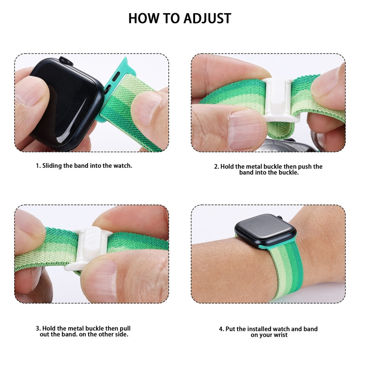 Frendorf | Für Apple Watch Series 5 44mm Kohlefasertextur Snap-Buckle Nylon-Uhrenarmband (Blau)