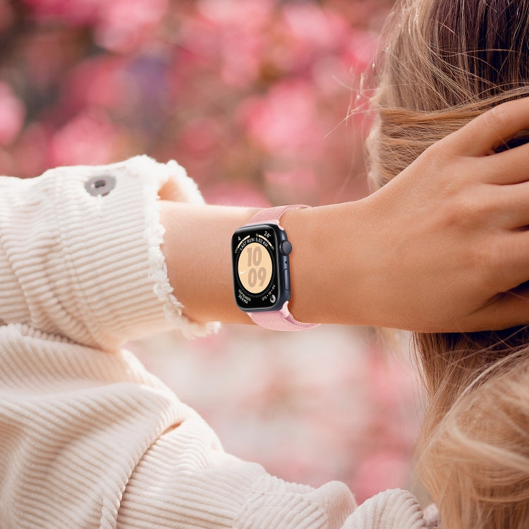 Frendorf | Für Apple Watch Series 5 44mm Kohlefasertextur Snap-Buckle Nylon-Uhrenarmband (Blau)