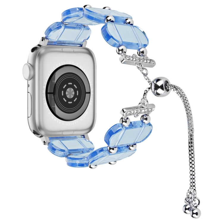 Frendorf | Für Apple Watch SE 2023 40mm Harz Rückziehbare Kettenuhrband (Blau)