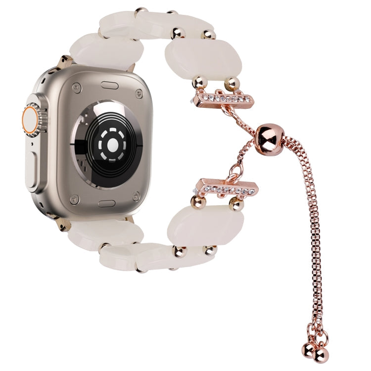 Frerndorf | Für Apple Watch Ultra 2 49mm Harz Ausziehbare Kettenuhrarmband (Meerjungfrau Pink)