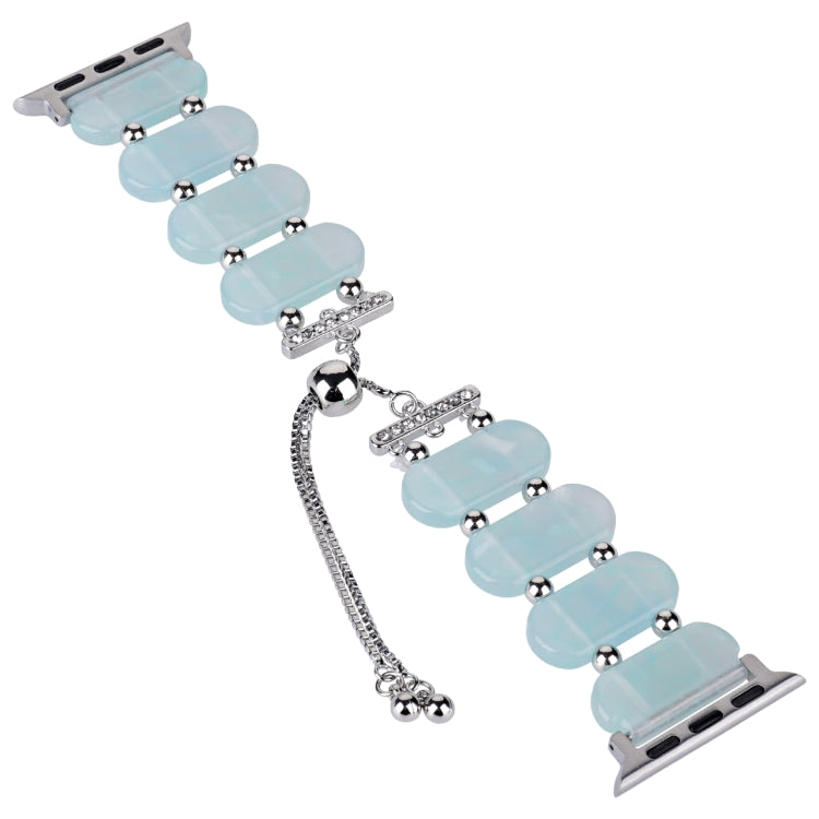 Frerndorf | Für Apple Watch Series 9 41mm Harz Teleskop Kette Uhrenarmband (Eisblau)