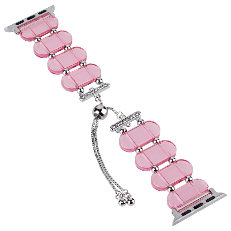 Frendorf | Für Apple Watch SE 40mm Harz Ausziehbare Kette Uhrenarmband (Rosa)
