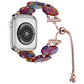 Frendorf | Für Apple Watch SE 44mm Harz Teleskop Kettenarmband (Perlmutt Regenbogen)
