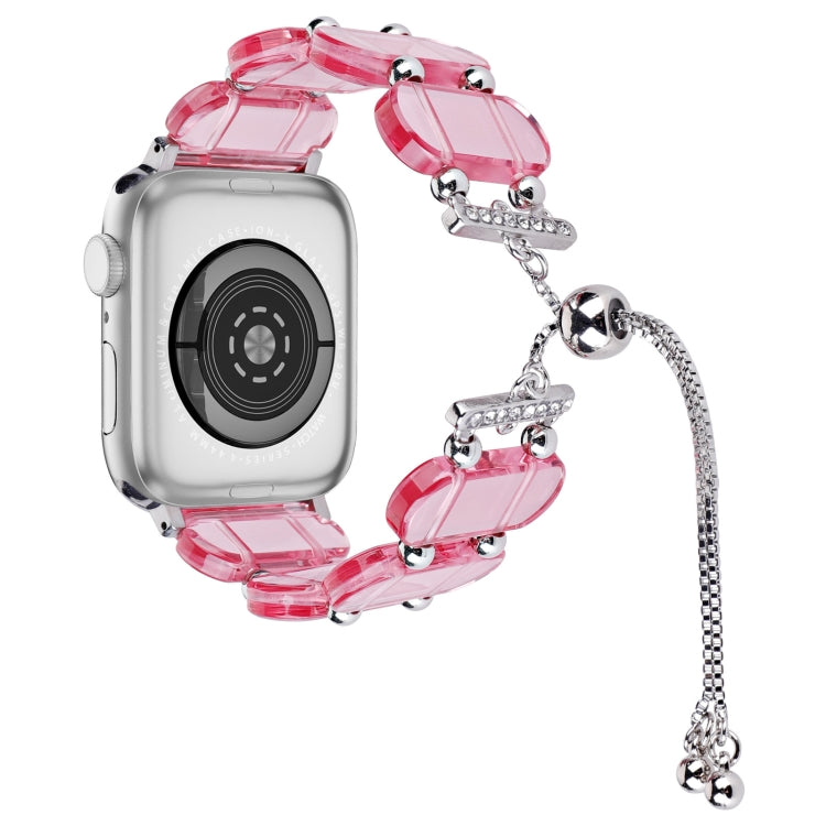 Frendorf | Für Apple Watch Series 5 40 mm Harz ausziehbare Kette Uhrband (Pink)