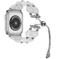 Frendorf | Für Apple Watch Series 5 40mm Harz Teleskop Kette Uhr Band (Perlweiß)