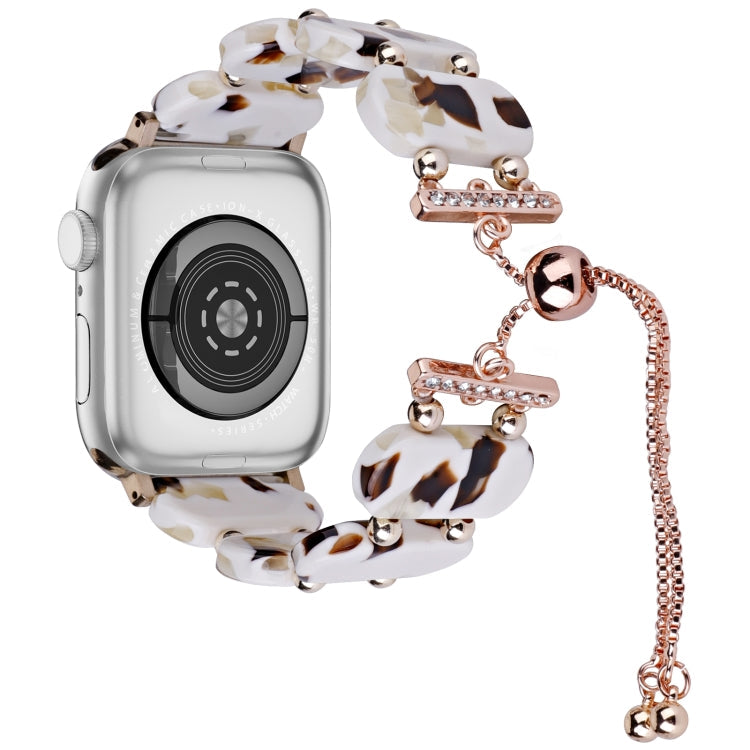 Frendorf | Für Apple Watch Series 5 40mm Harz Teleskop Kettenuhrband (Nougat)