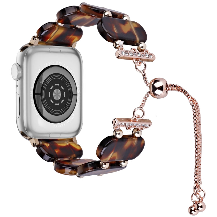 Frendorf | Für Apple Watch Series 4 40mm Harz Teleskop Kette Uhrband (Schildpatt)