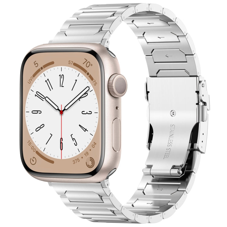 Frerndorf | Für Apple Watch Series 9 45mm I-förmiges Titan Metall Armband (Silber)
