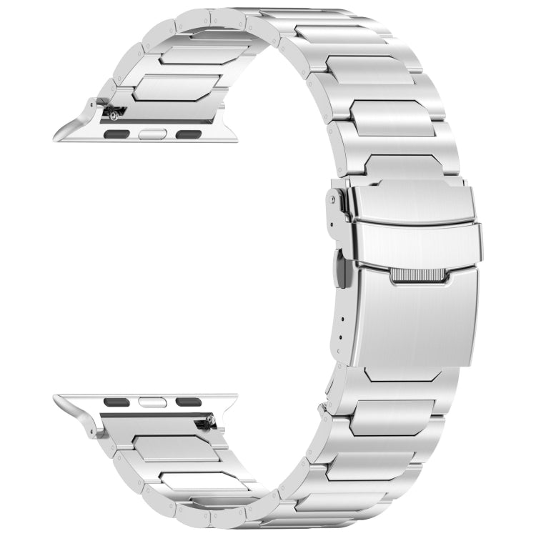 Frerndorf | Für Apple Watch Series 9 45mm I-förmiges Titan Metall Armband (Silber)