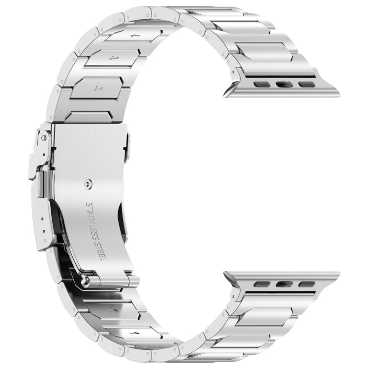 Frerndorf | Für Apple Watch Series 9 45mm I-förmiges Titan Metall Armband (Silber)