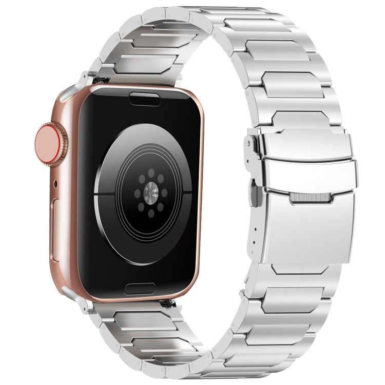 Frerndorf | Für Apple Watch Series 9 45mm I-förmiges Titan Metall Armband (Silber)