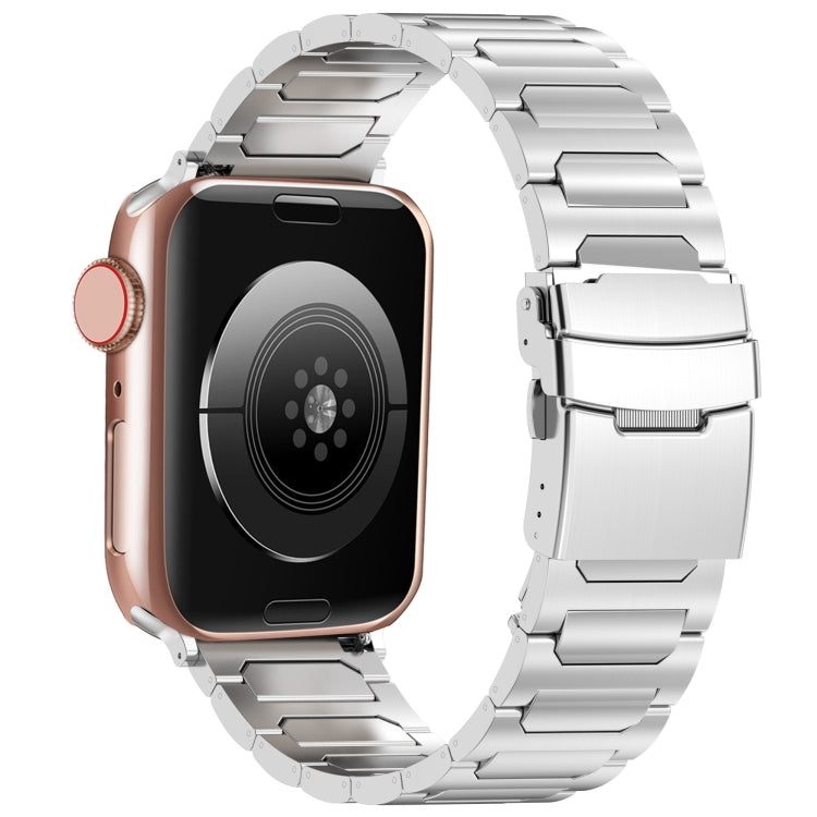 Frendorf | Für Apple Watch Series 2 42mm I-förmiges Titan Metall Uhr Band (Spiegel Silber)