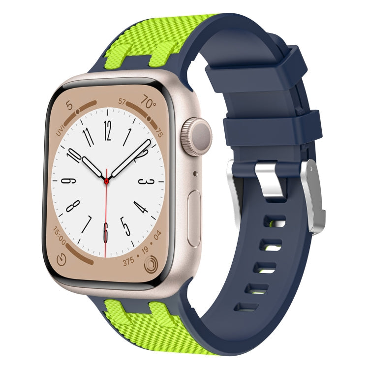 Frendorf | Für Apple Watch Series 3 42mm Eichen-Silikon-Uhrenarmband (Blau Limette)