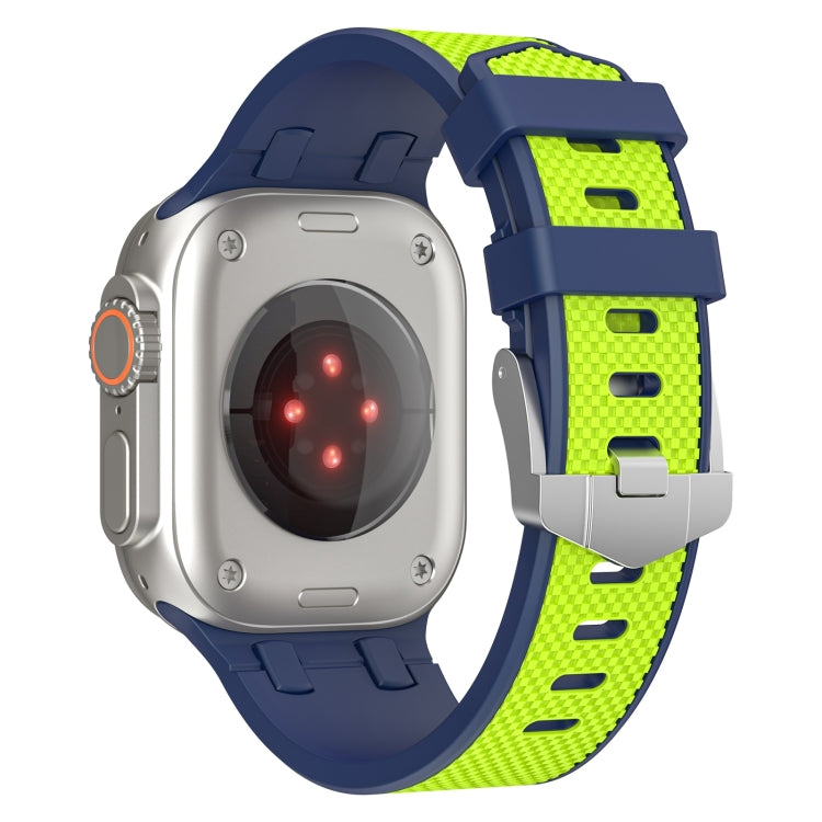 Frendorf | Für Apple Watch Series 3 42mm Eichen-Silikon-Uhrenarmband (Blau Limette)