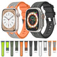 Frendorf | Für Apple Watch Series 3 42mm Eichen-Silikon-Uhrenarmband (Blau Limette)